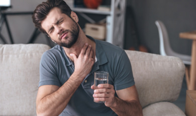 Terrible pain in his throat.