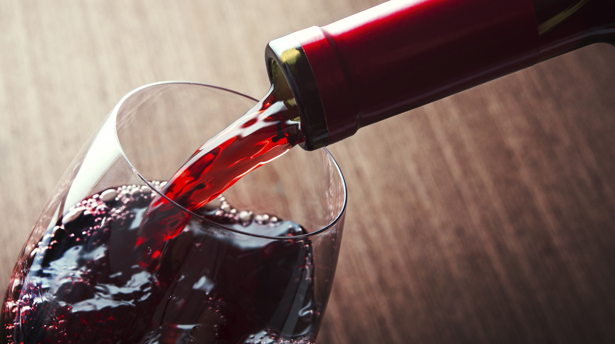 Closeup of red wine