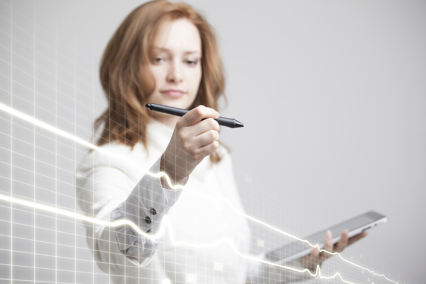 doctor woman drawing cardiogram