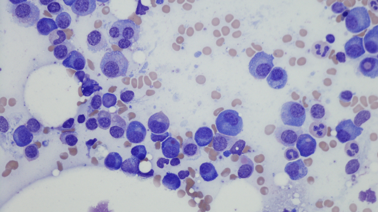 Plasma cell myeloma from bone marrow aspirate.