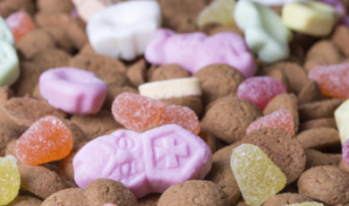 Background of ginger nuts ans sweets. Candy at Dutch Sinterklaas