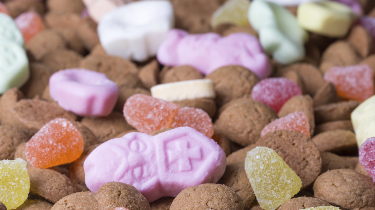 Background of ginger nuts ans sweets. Candy at Dutch Sinterklaas