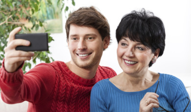 moeder en zoon