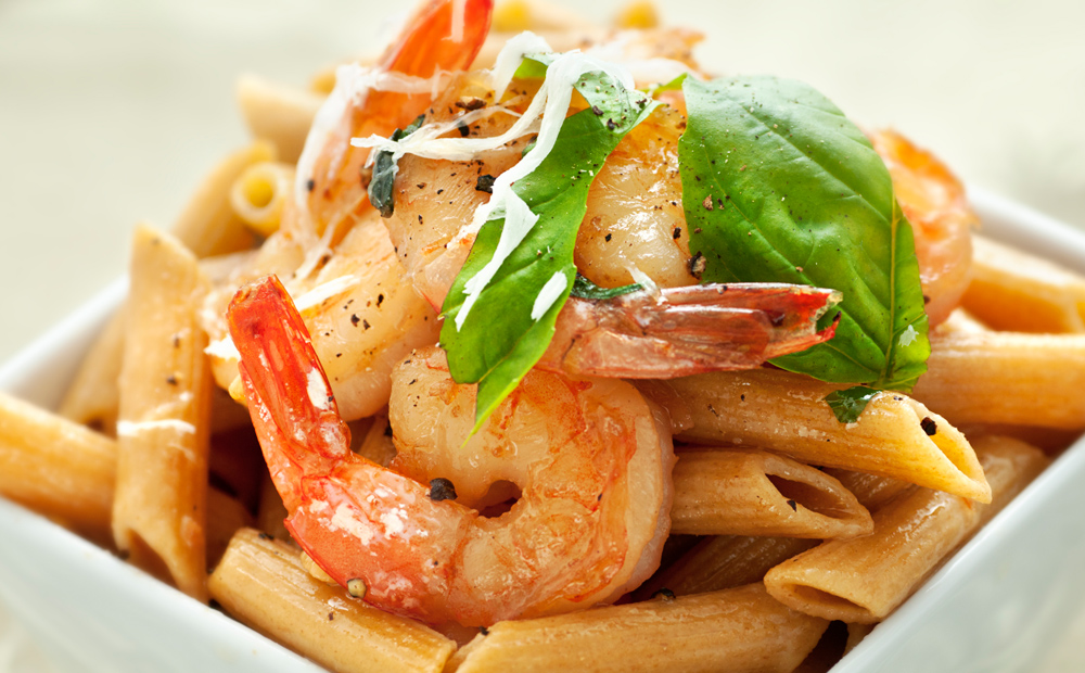 penne met garnalen