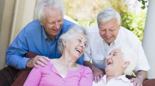 Group of senior friends laughing