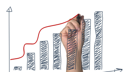 hand drawing a graph on white background