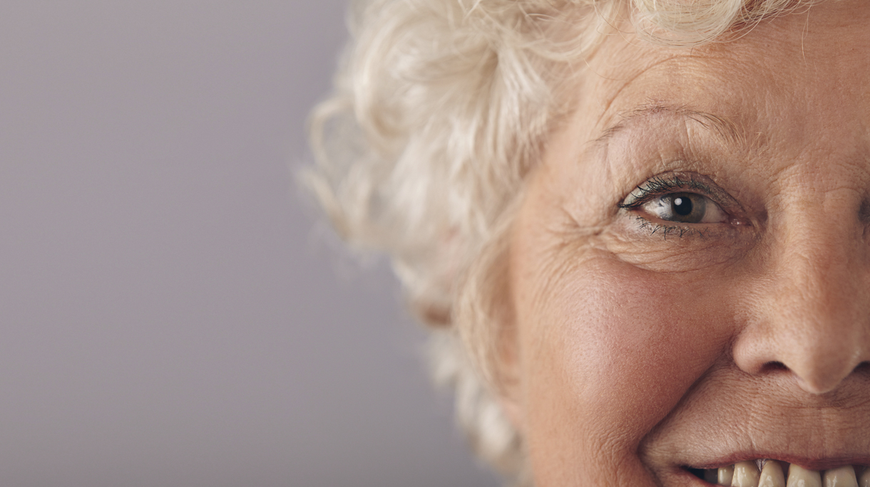 Part of senior woman face