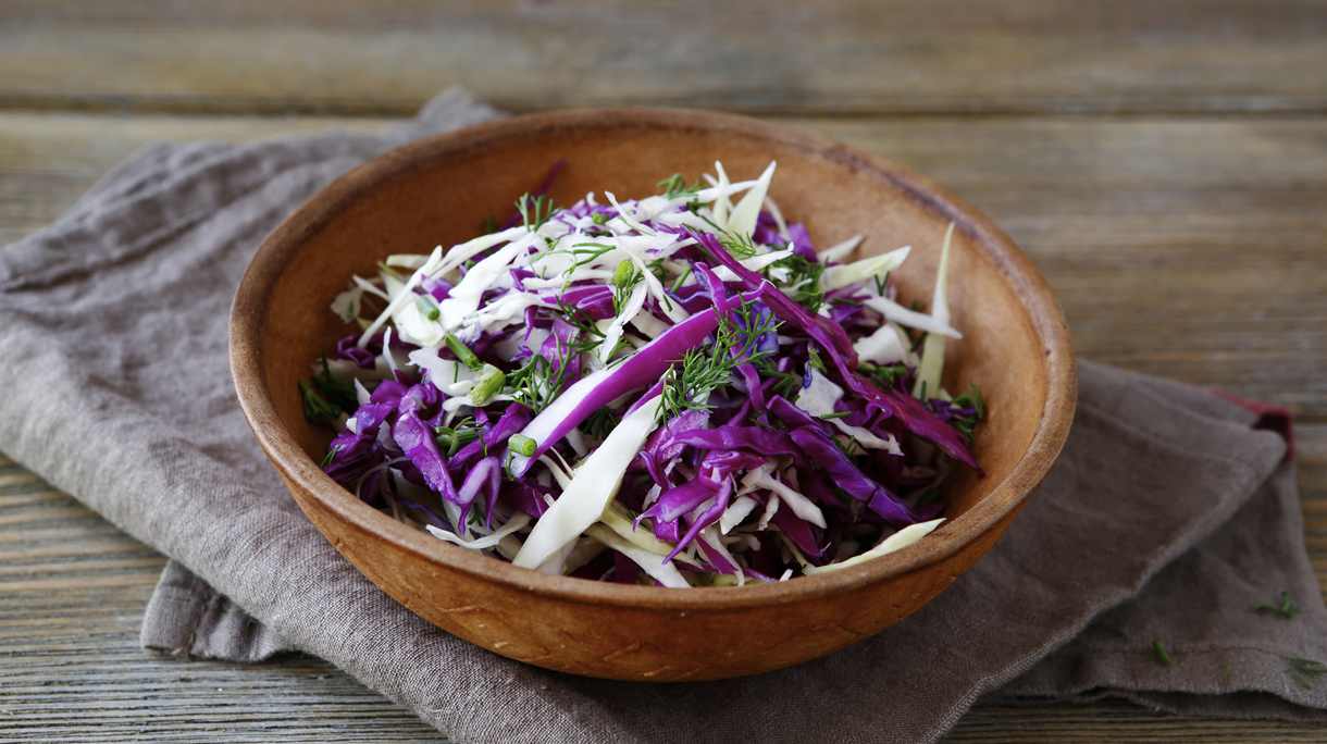 Fresh salad with chopped cabbages