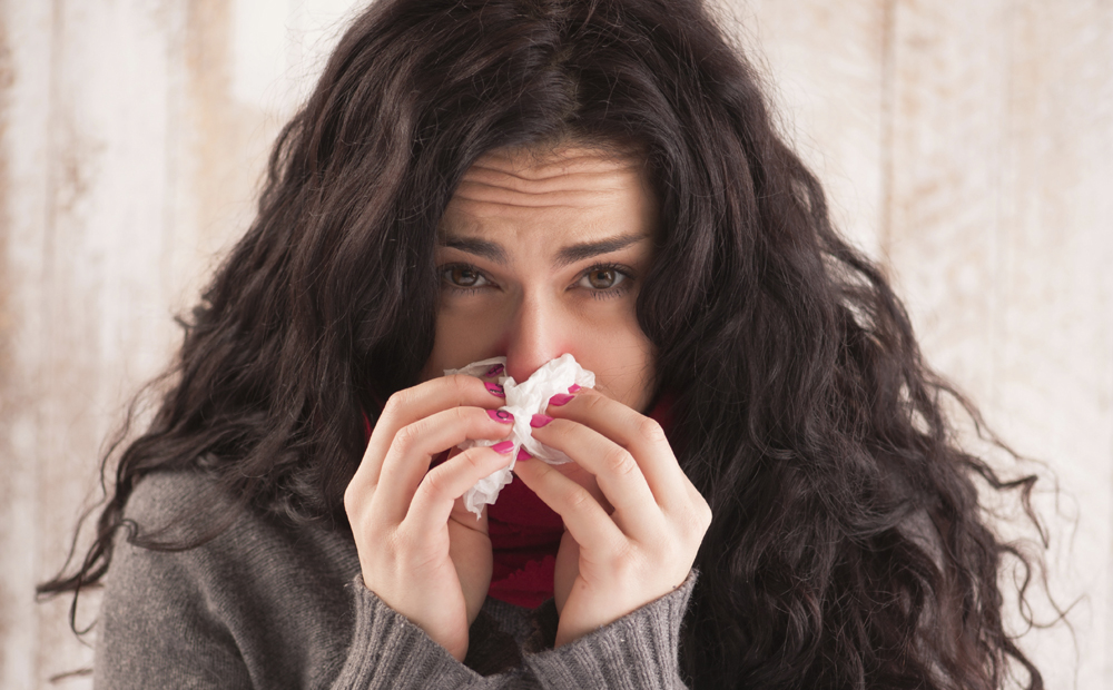 Young beauty caught a cold