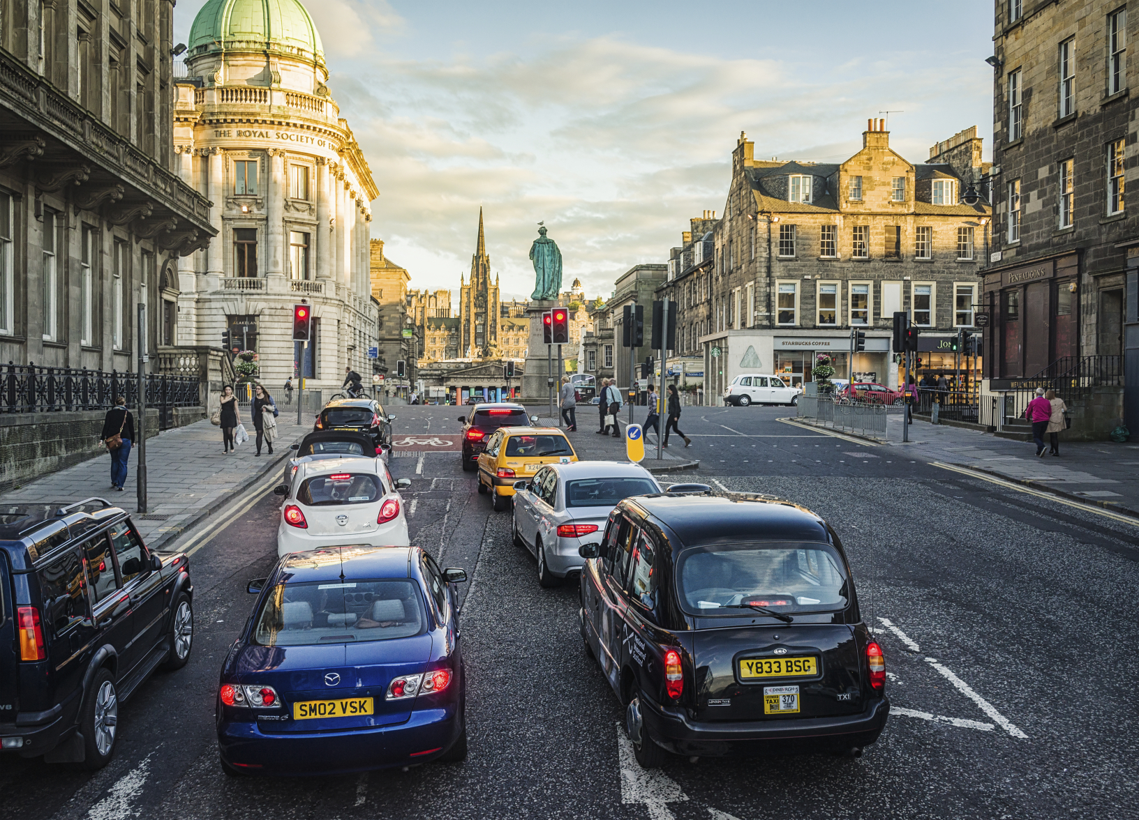 Waiting at Traffic Lights in Edinburgh