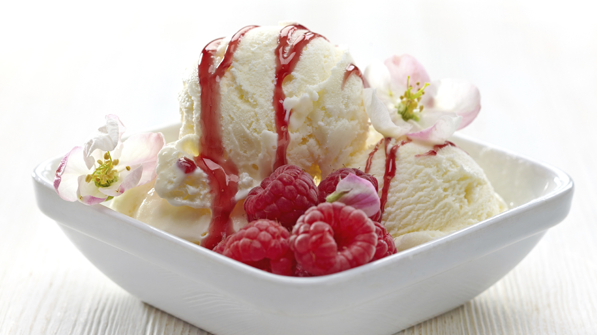 Vanilla Ice Cream with fresh berries