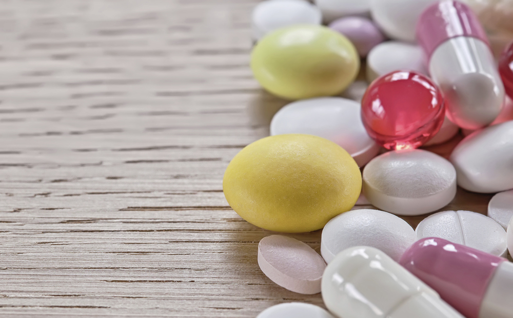 Multicoloured pills and capsules