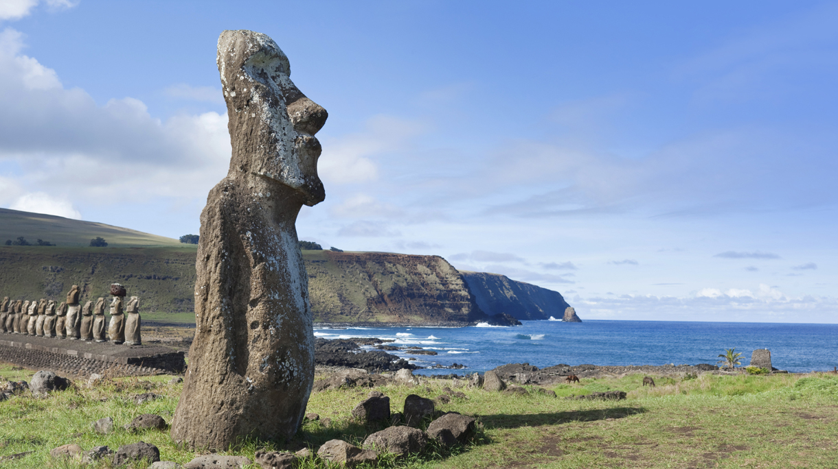 Blue sky over Easter Island Chile