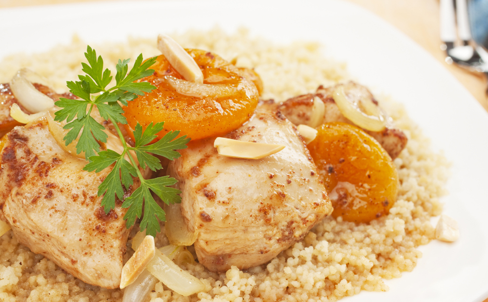 Stew Chicken Apricot Tagine with Couscous