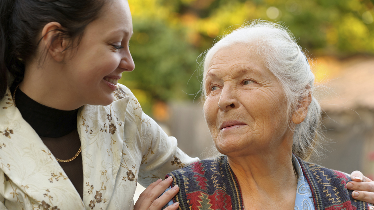 The grandmother with the grand daughter