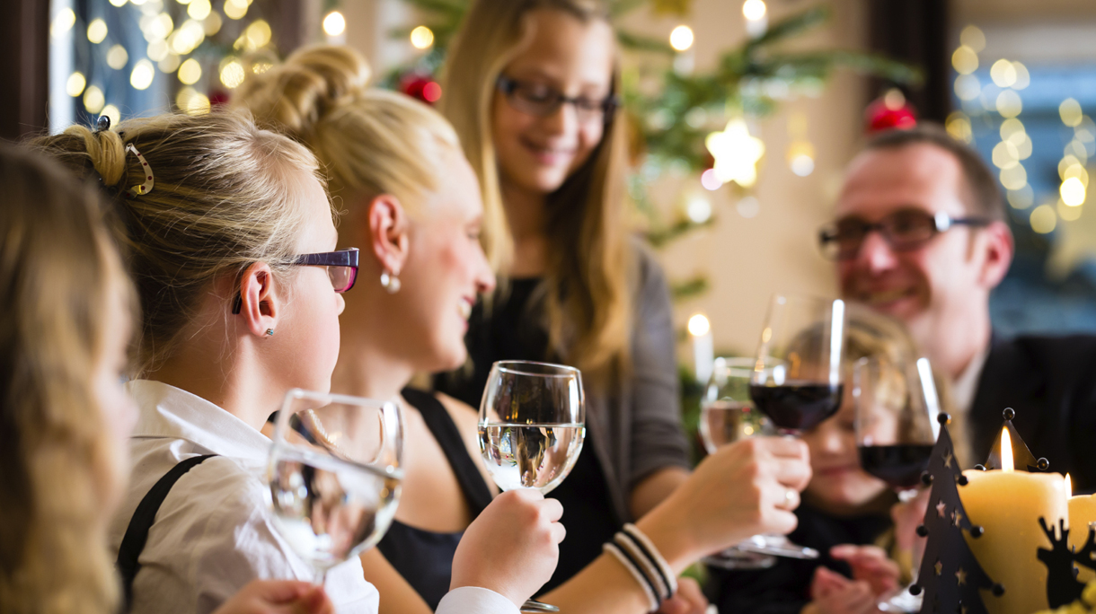 Family celebrating Christmas dinner