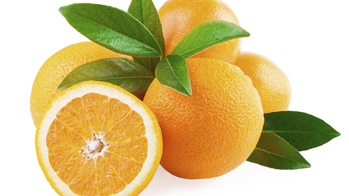 Oranges fruits isolated on white
