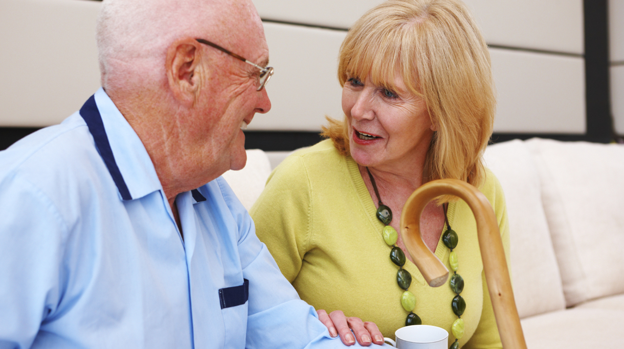 Elderly Couple in a Waiting Room