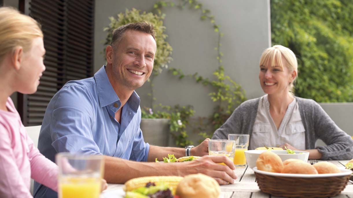 Enjoying lunch as a family