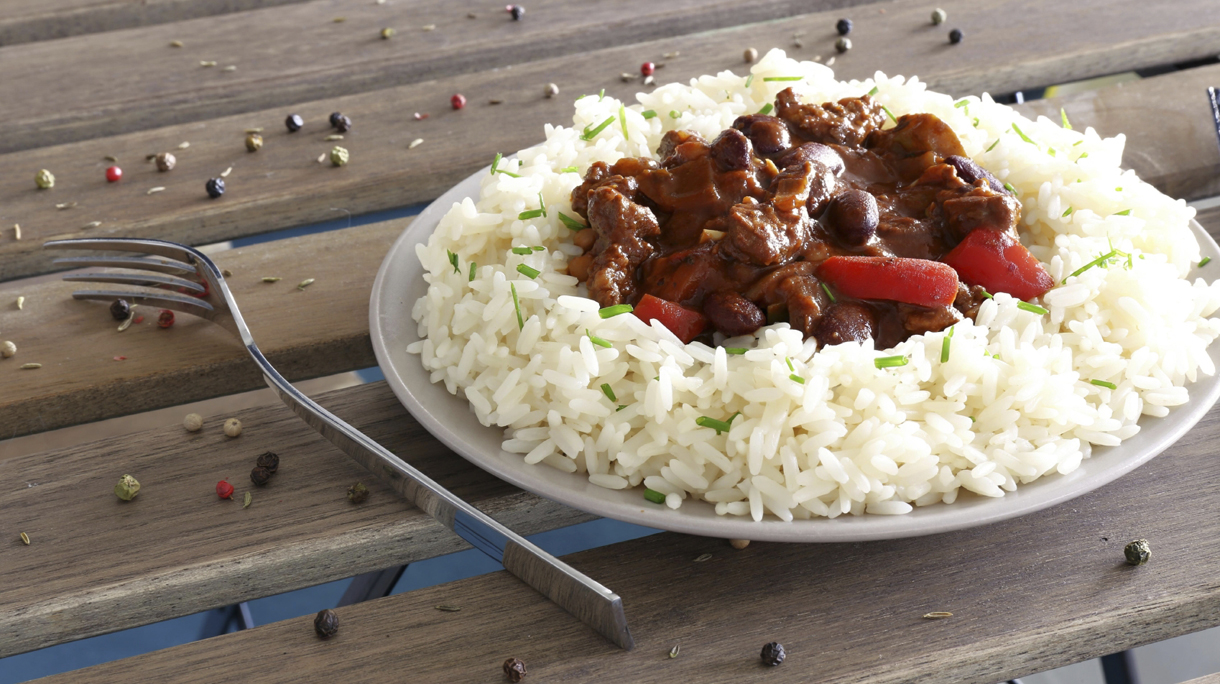 chilli con carne with rice