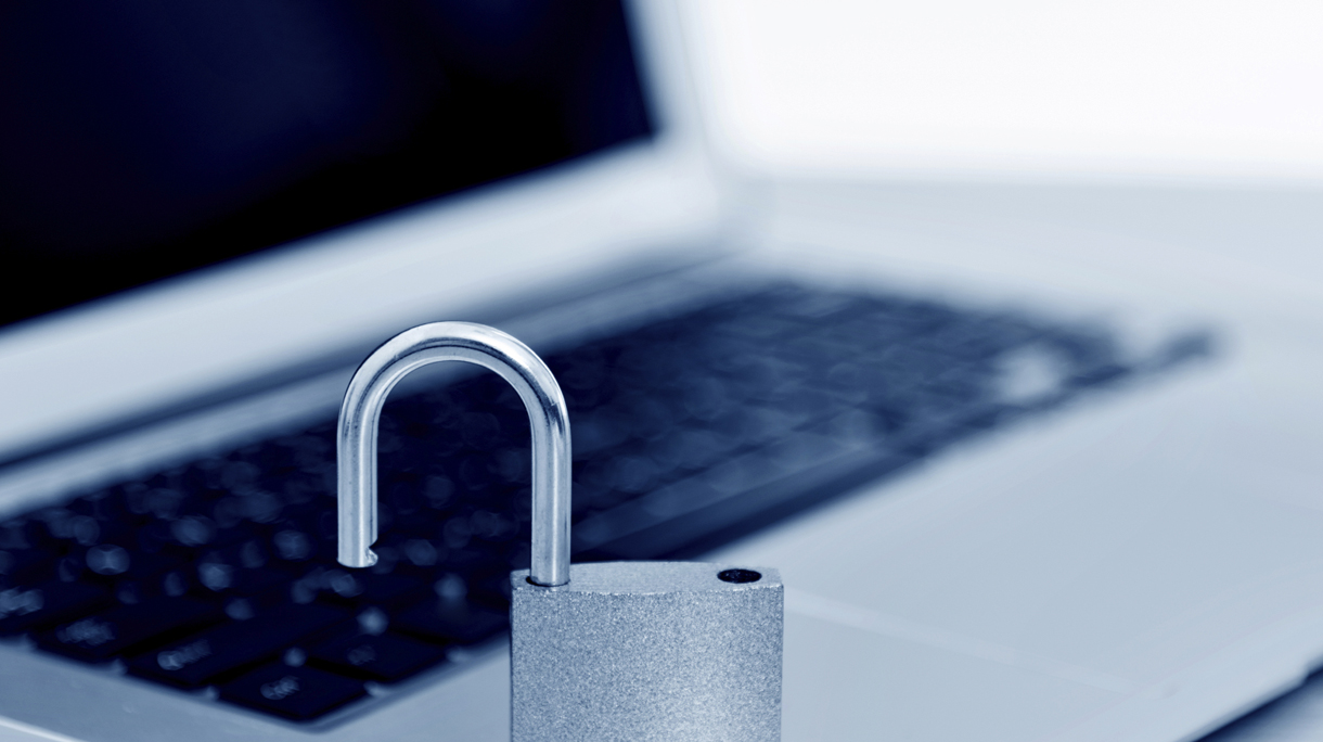 Padlock on laptop