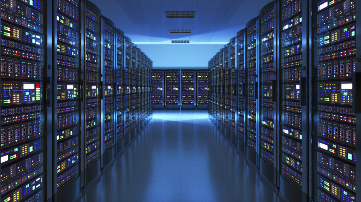 Server room interior in datacenter