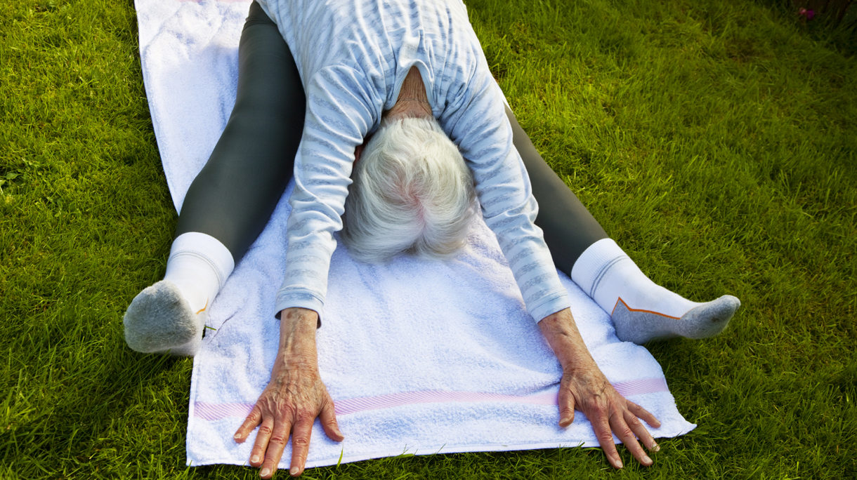 senior woman exercising outdoors