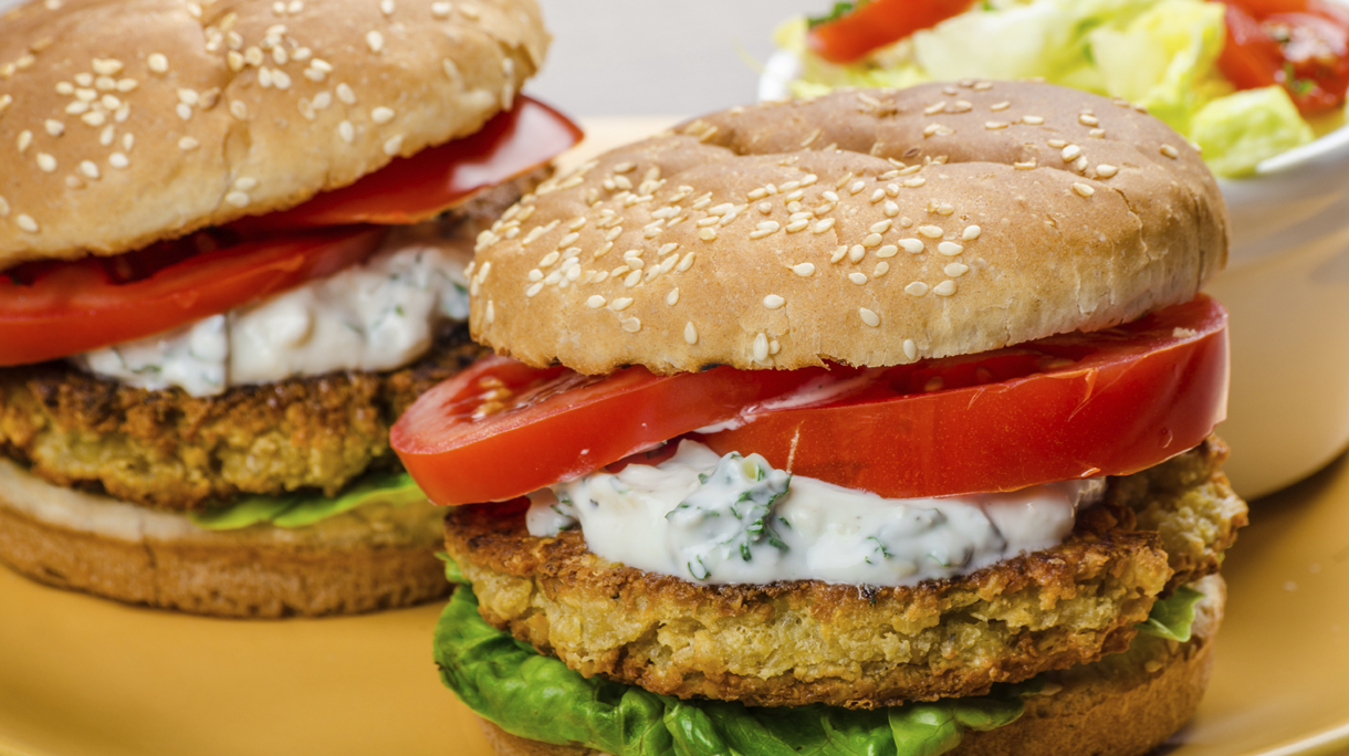 Vegetarian chickpea burger