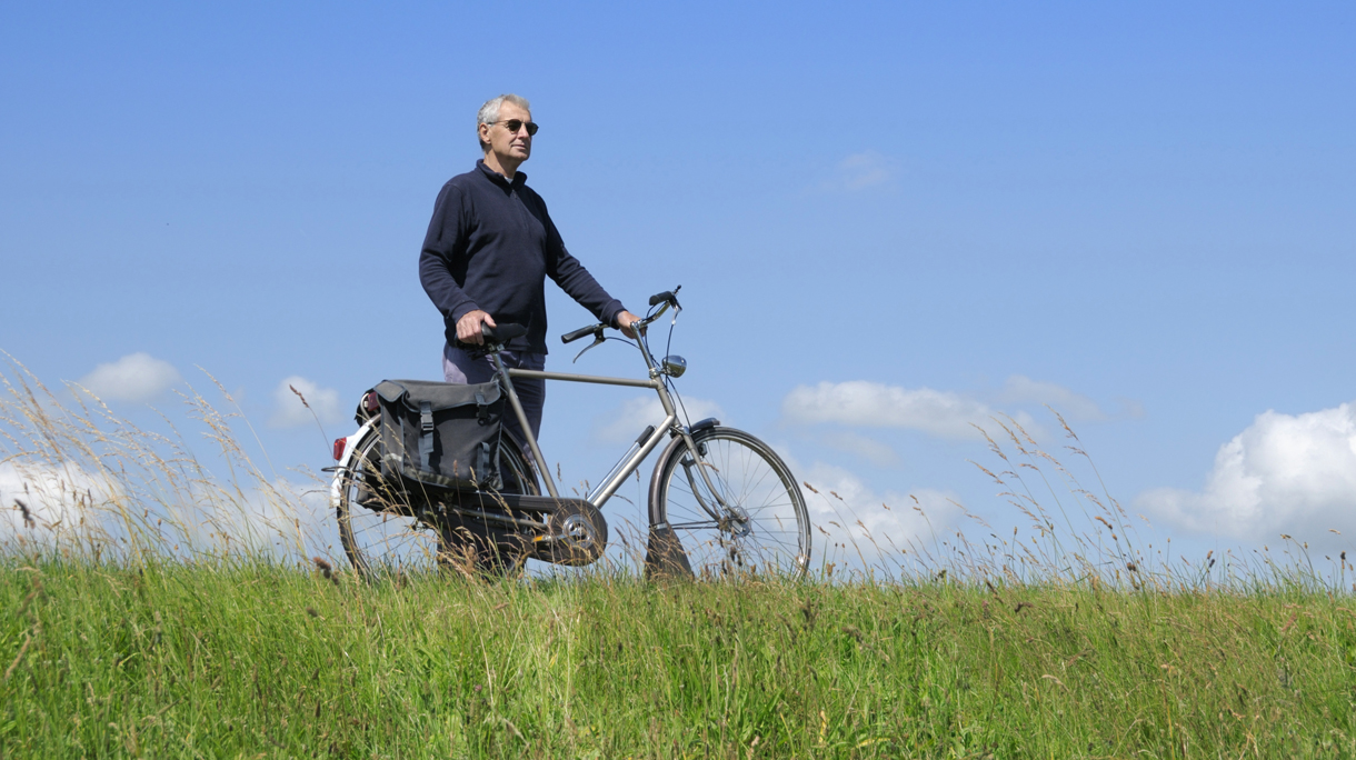 Man with a bicycle