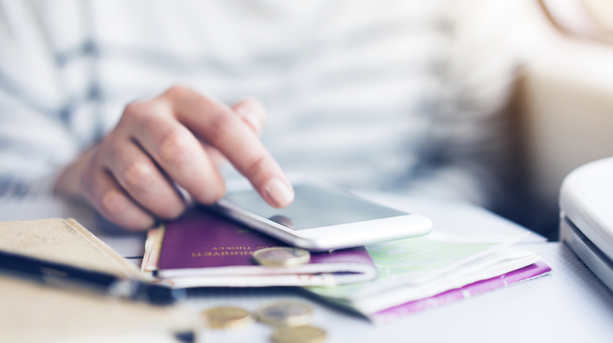 Using smartphone on travel