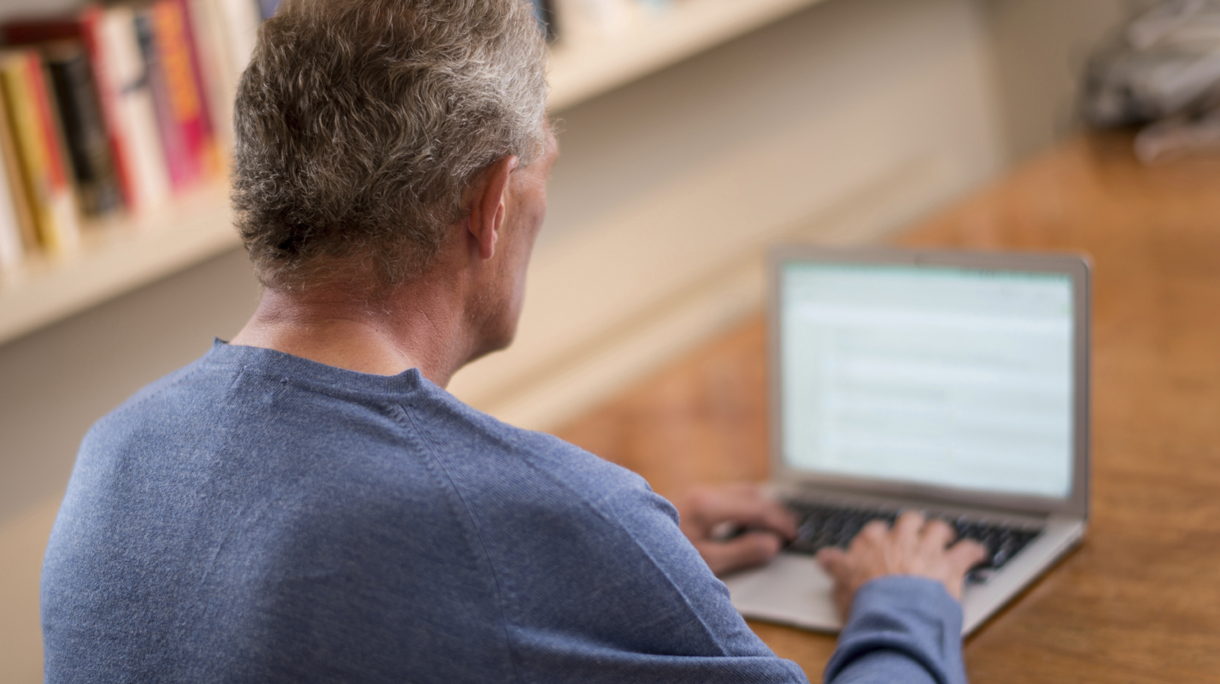 Man working at home