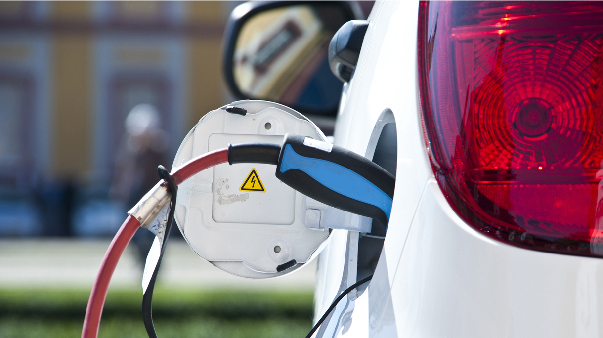 charge white electric car