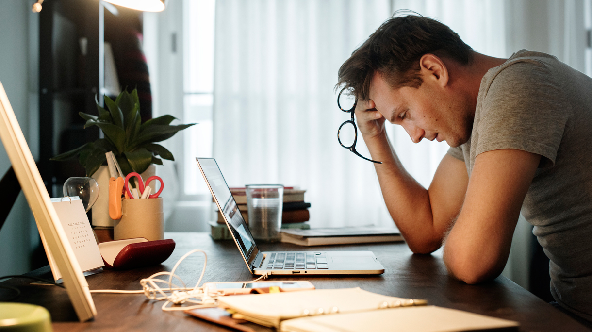 Man met stress