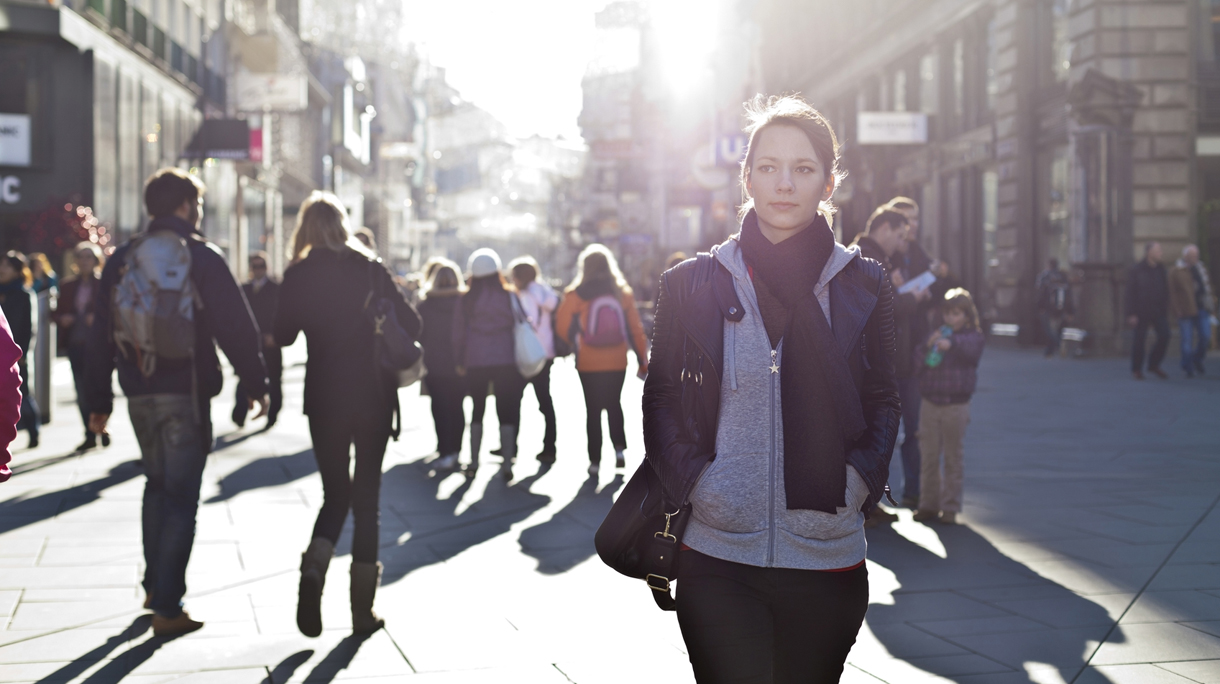 Crowd walking in Central Vienna