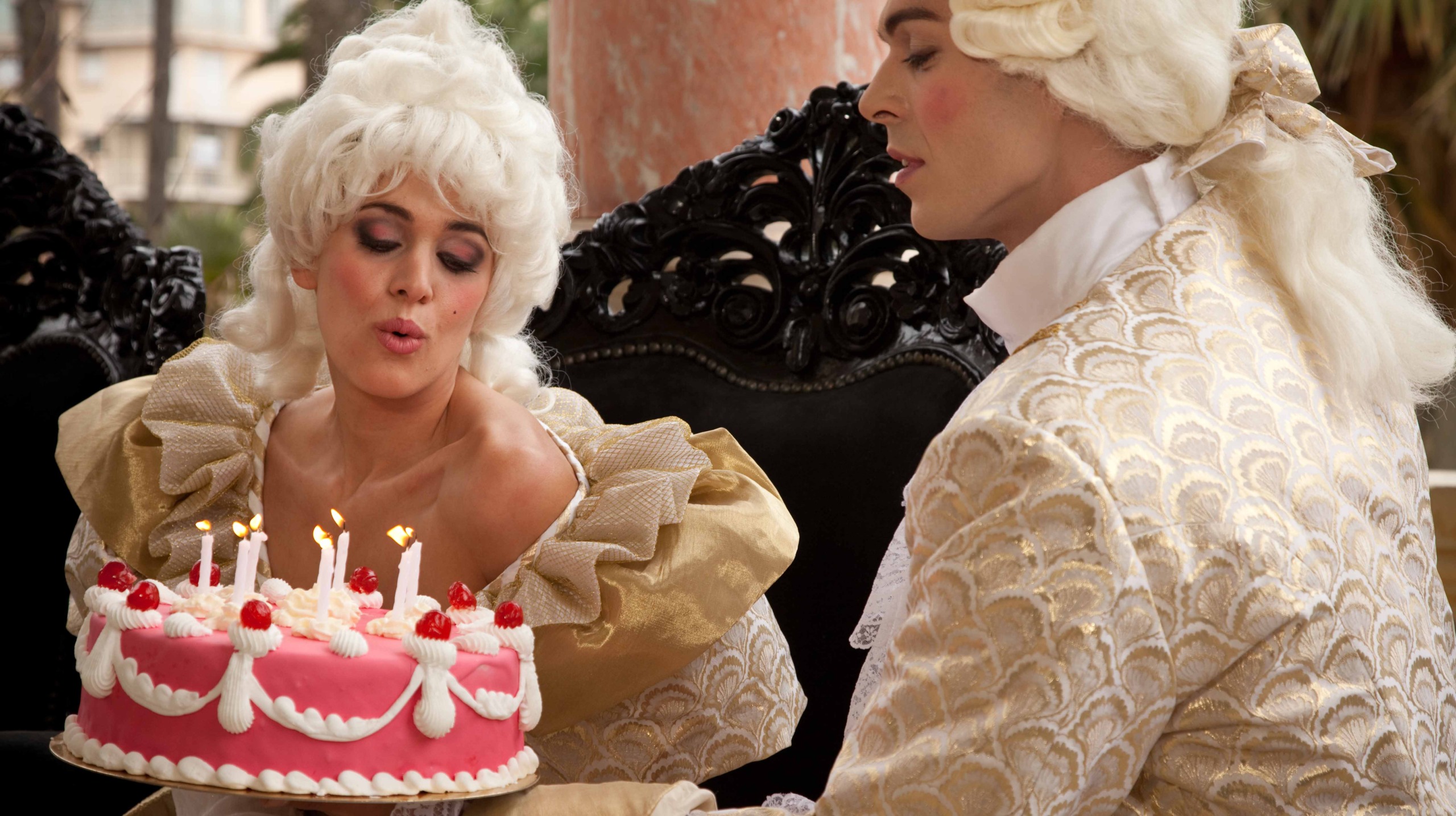 Marie Antoinette receiving a cake from her Prince