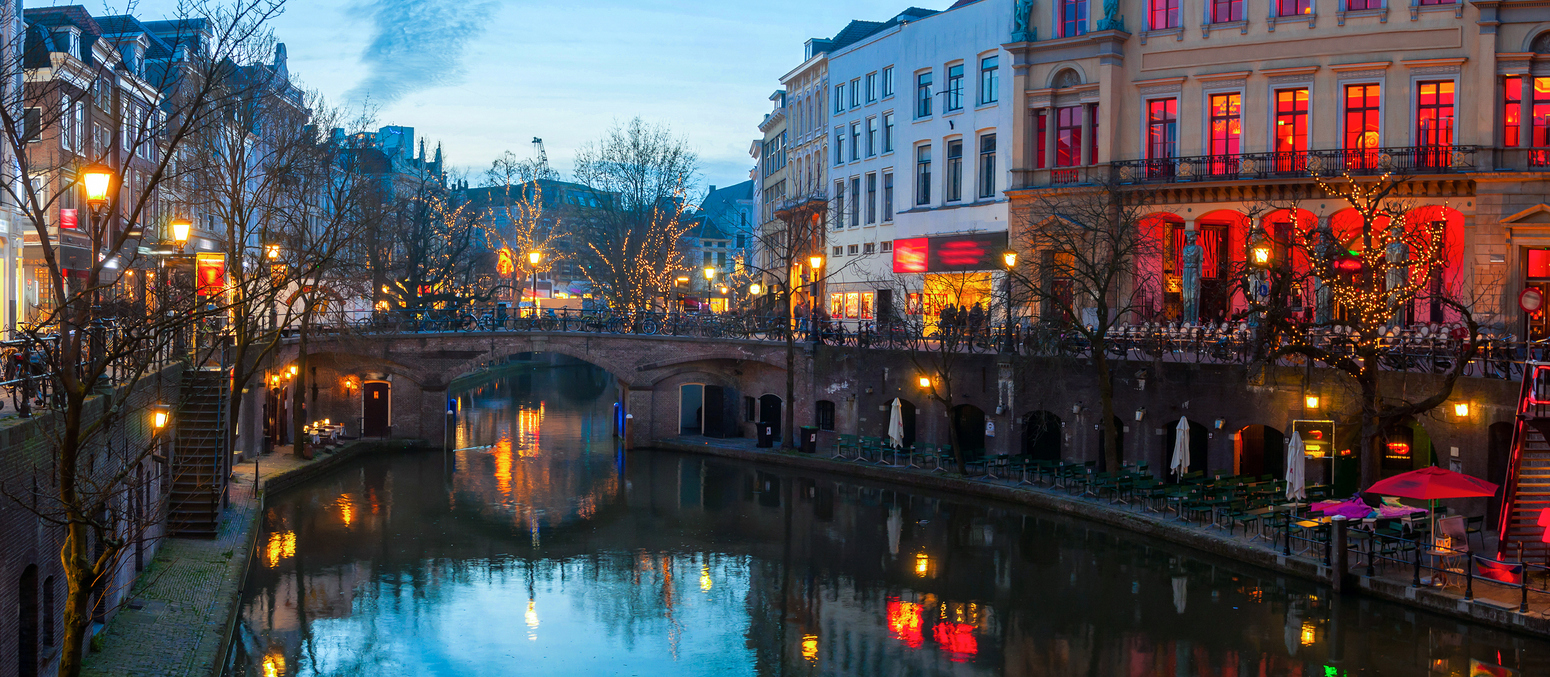 Ancient city center of Utrecht, Netherlands