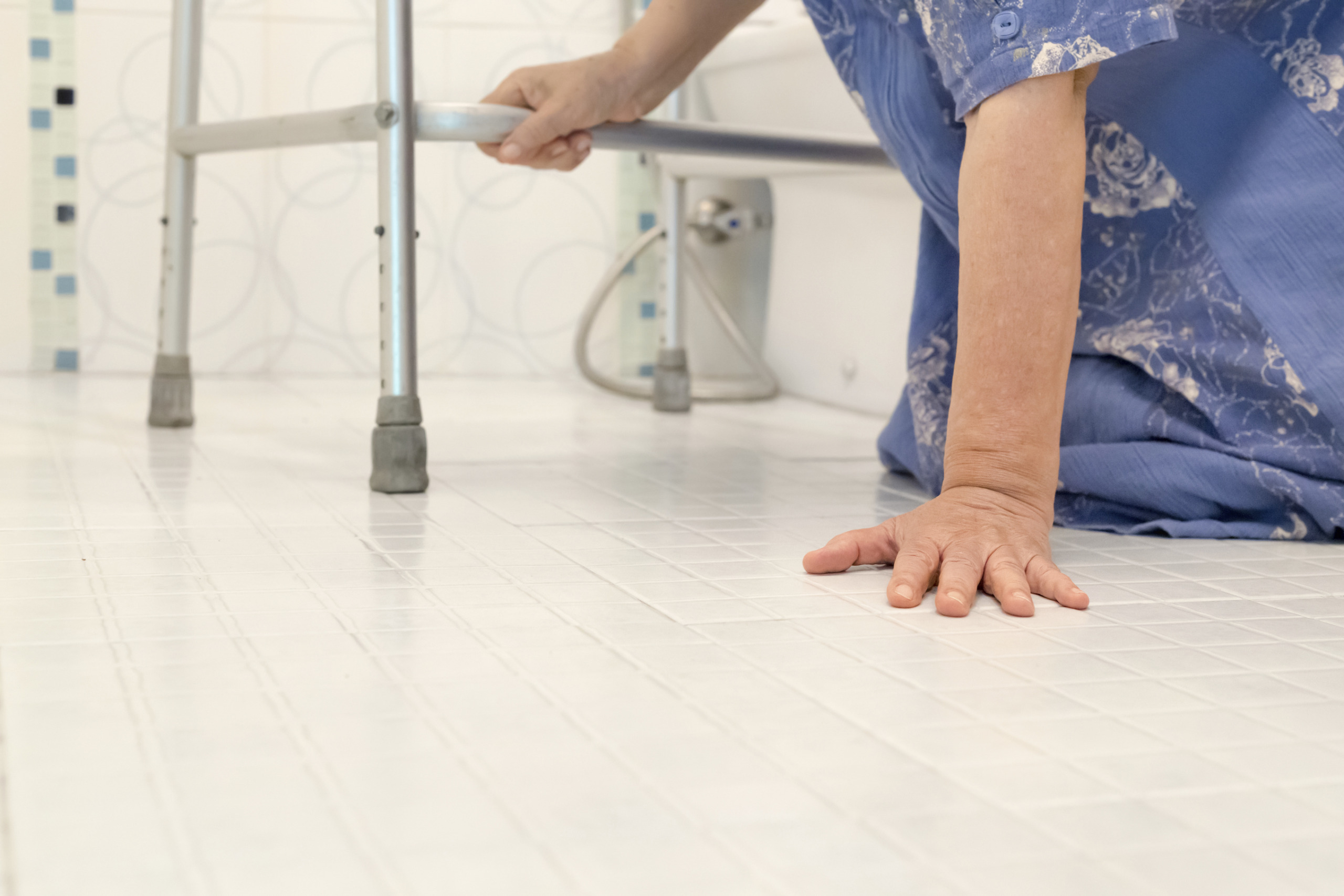 elderly falling in bathroom