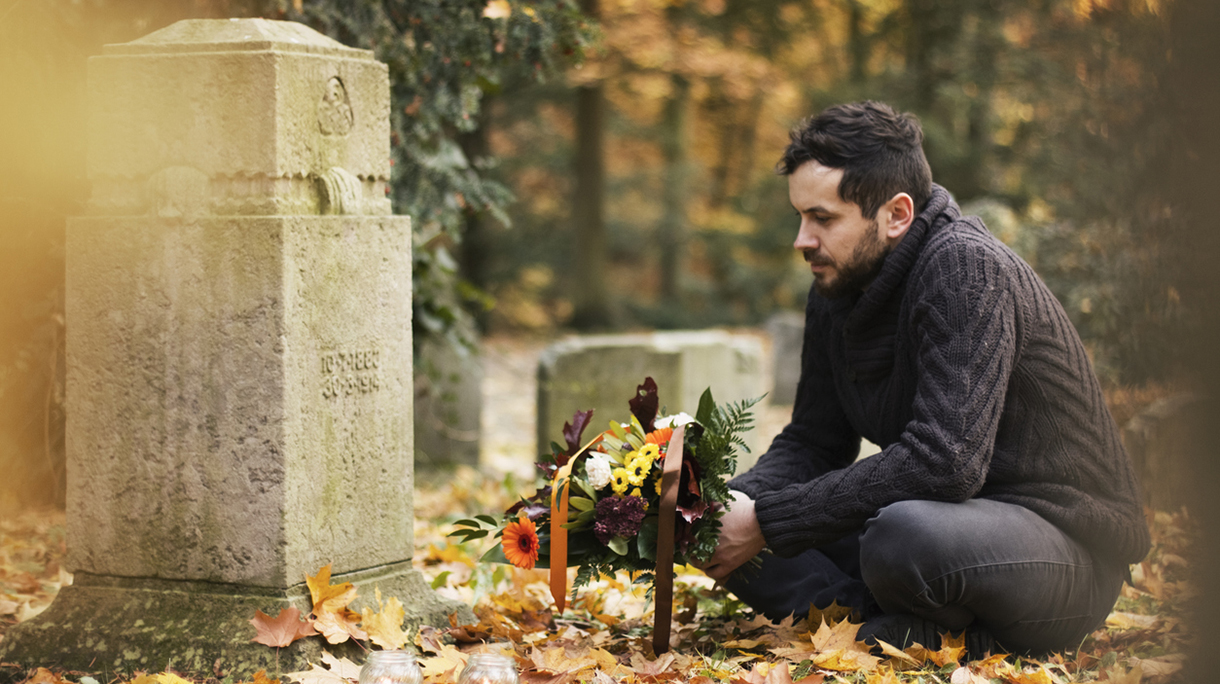 Man in the cemetery