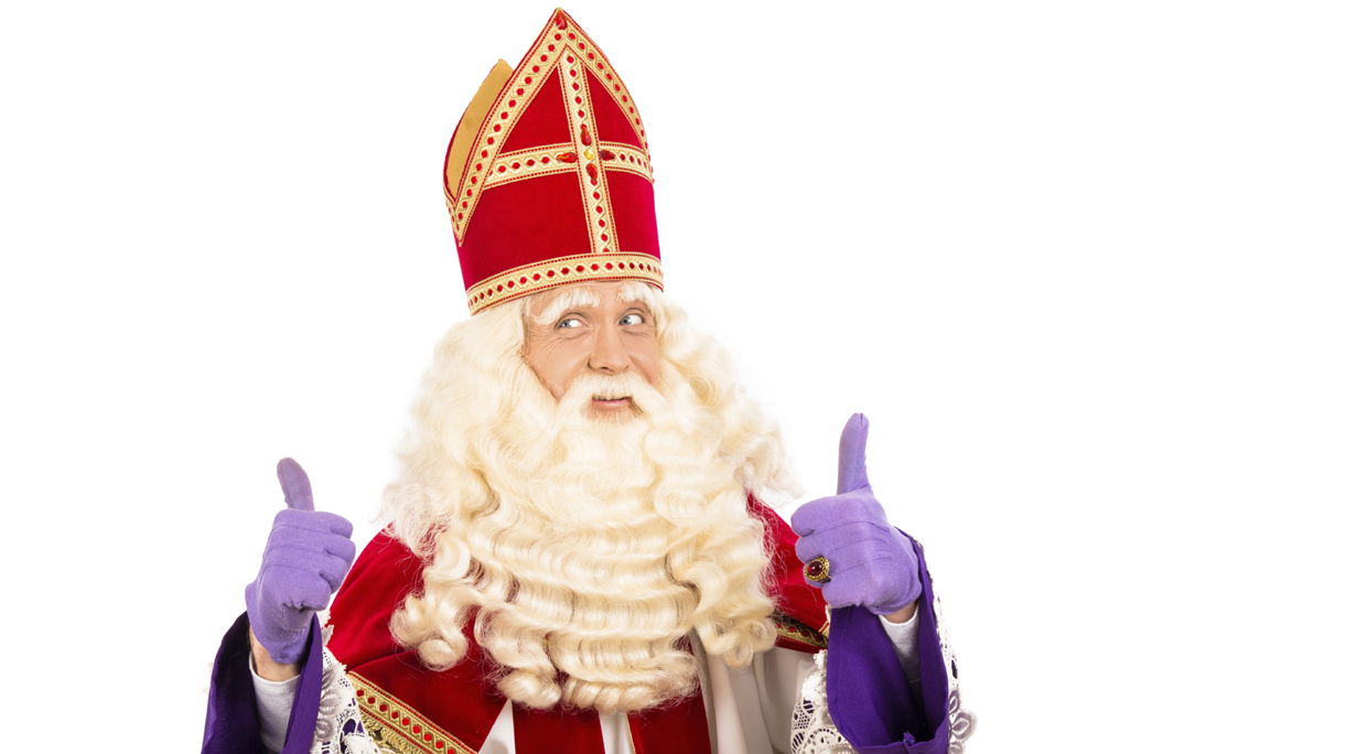 Happy Sinterklaas on white background