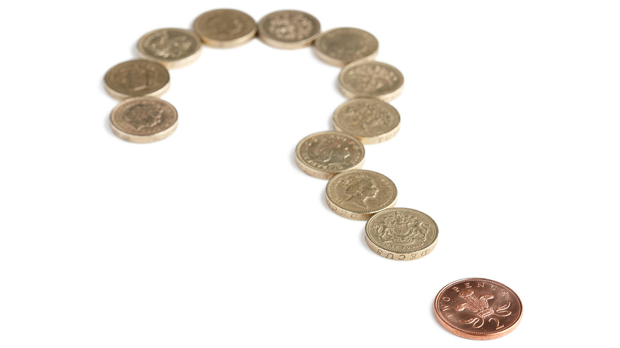 vraagteken van geld
