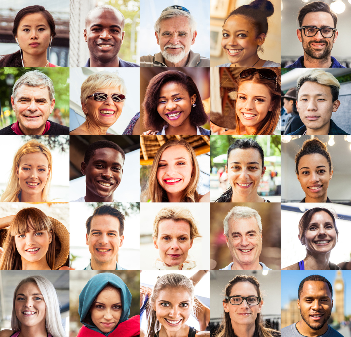 Multi ethnic people portraits