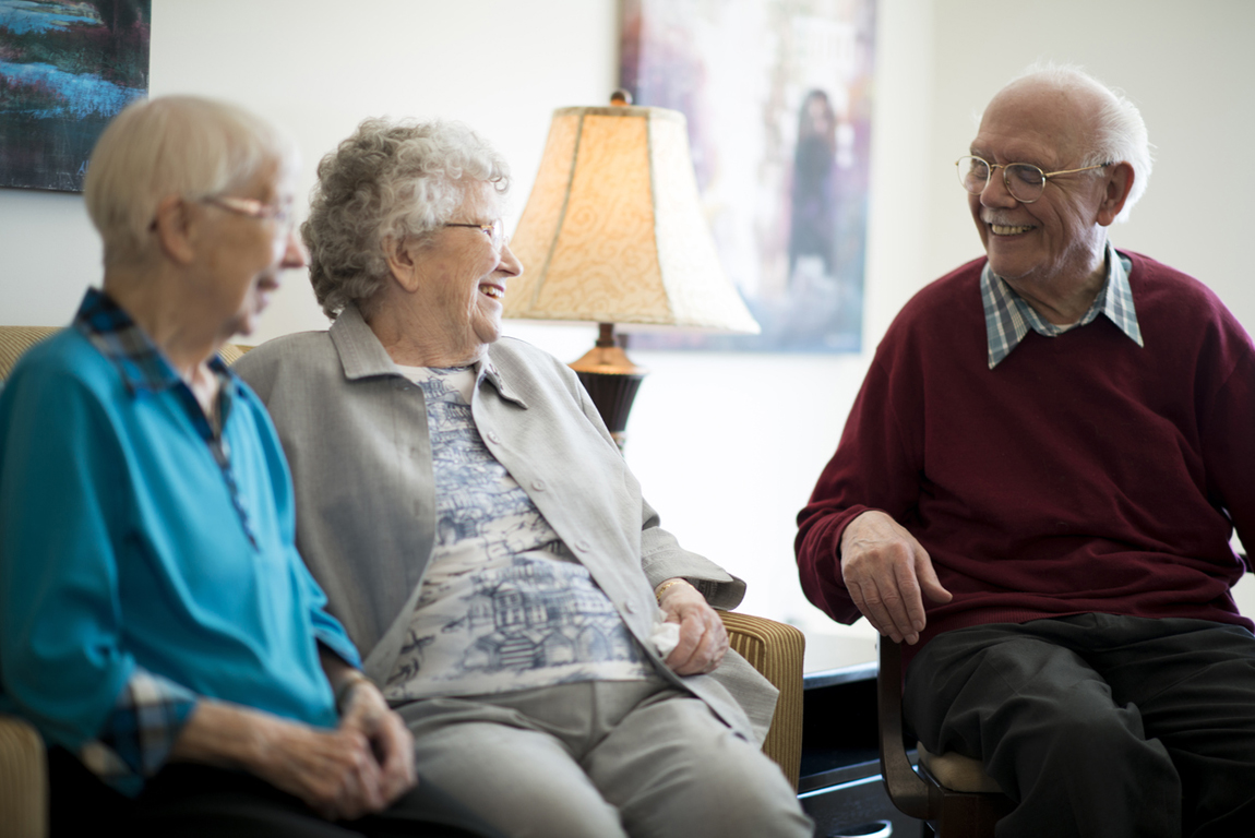 Seniors Chatting at the Nursing Home