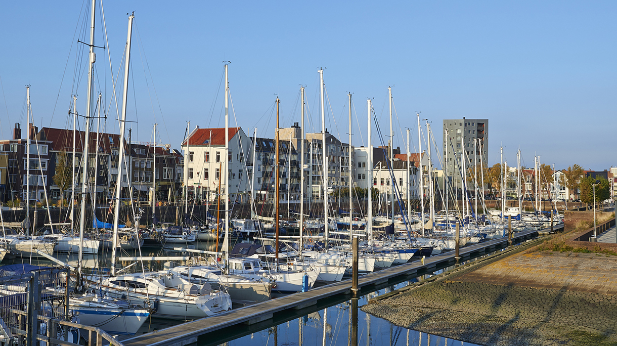 Old harbor of the Dutch town of Vlissingen
