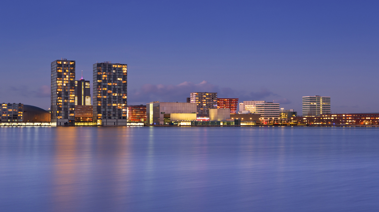 Skyline of the city of Almere in The Netherlands