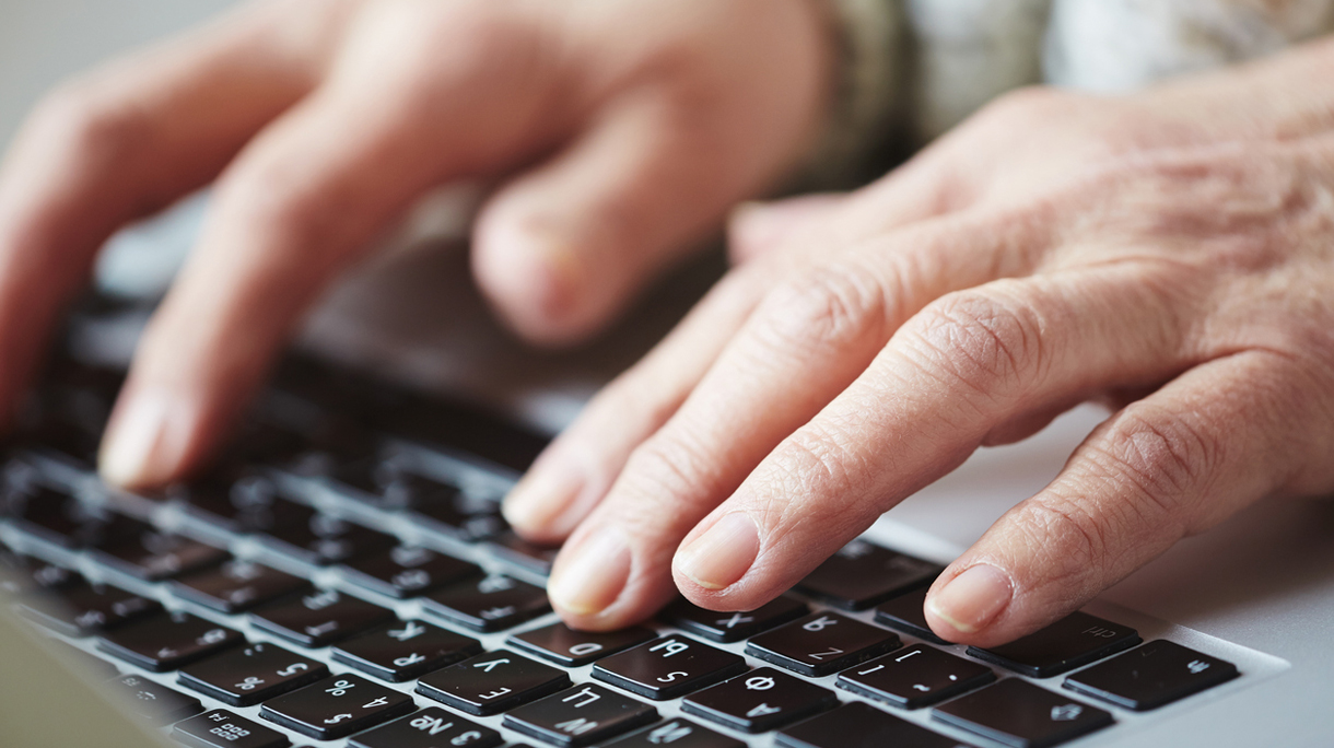 Hands typing