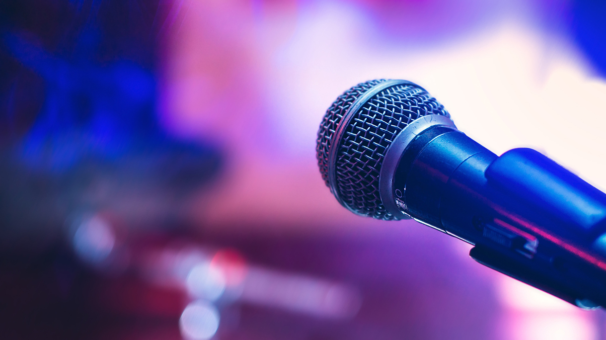 Microphone at concert