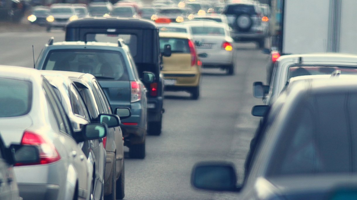 traffic jams in the city, road, rush hour