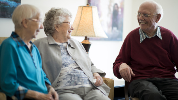 Seniors Chatting at the Nursing Home