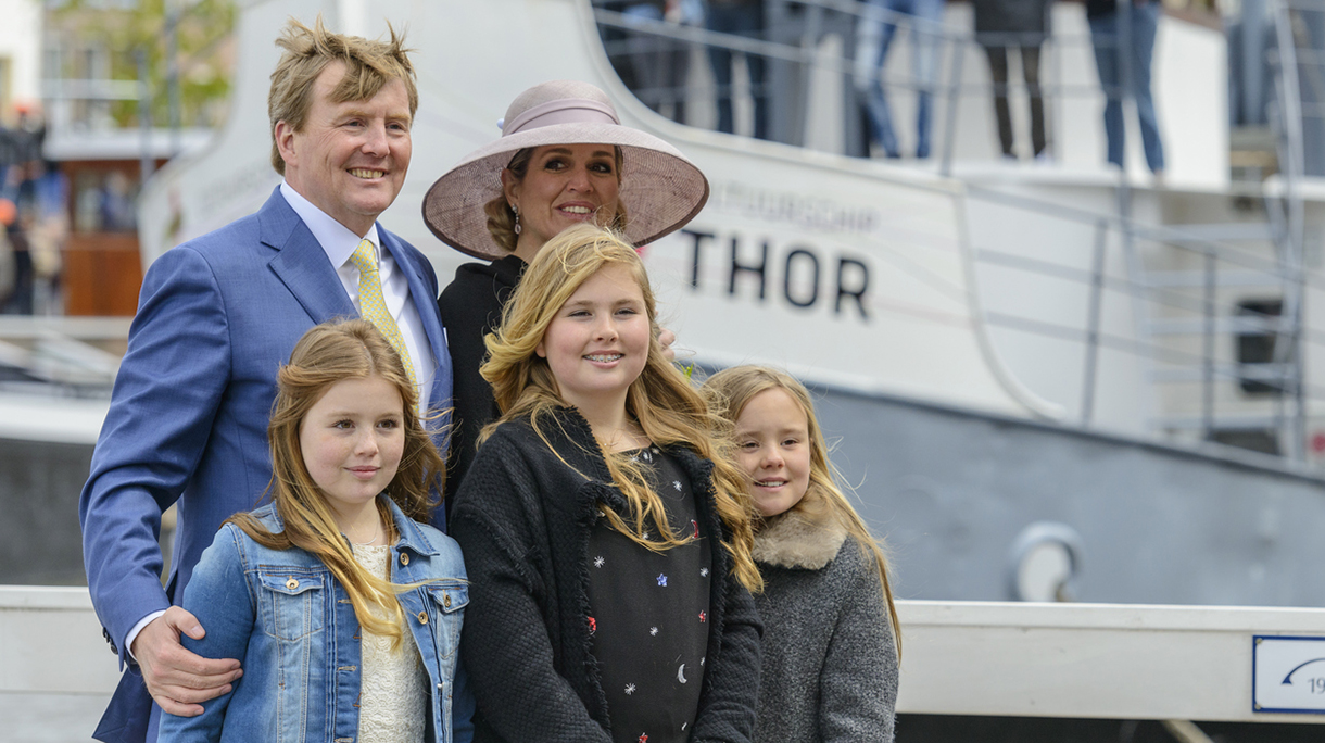The Dutch Royal Family during Kingsday in Zwolle