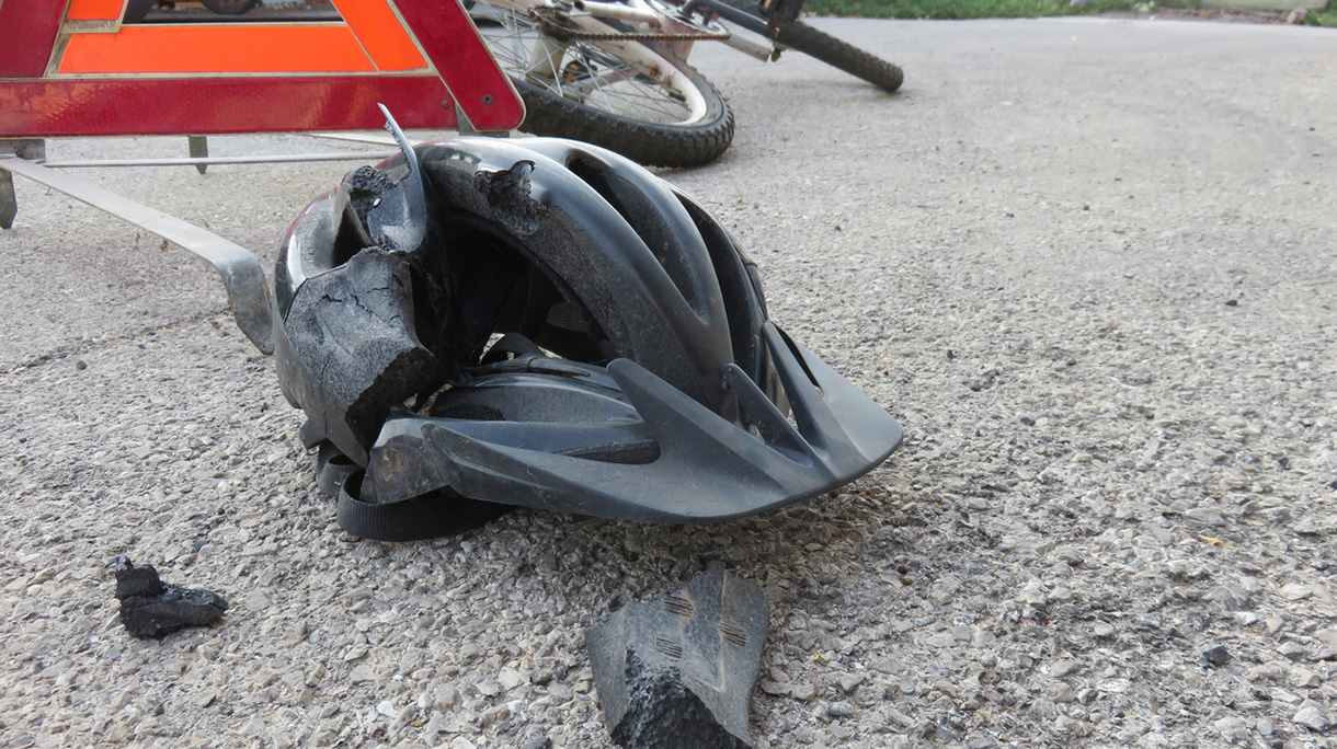 Bicycle and car crash